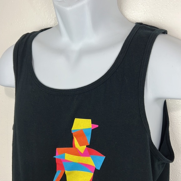Routine Baseball Tank Top Men Medium Black Rainbow Graphic Athletic Sleeveless - Picture 4 of 9
